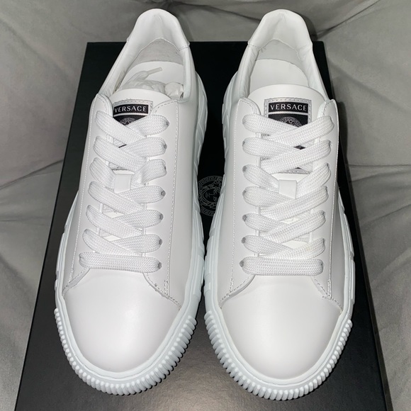 Versace Shoes - VERSACE Vitello Sneakers